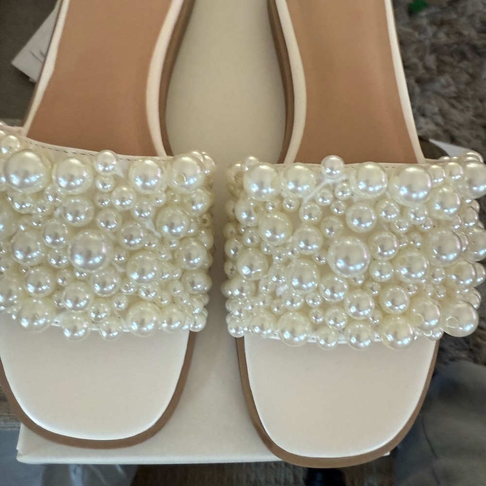 A New Day Jasmine Pearl Slide Sandals size 8 - Picture 3 of 6